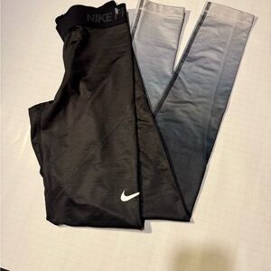 Nike Pro Black and Gray Gradient Leggings